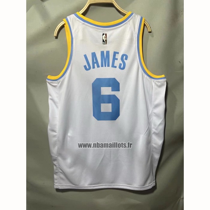 Maillot Los Angeles Lakers LeBron James NO 6 Classic 2022-23 Blanc